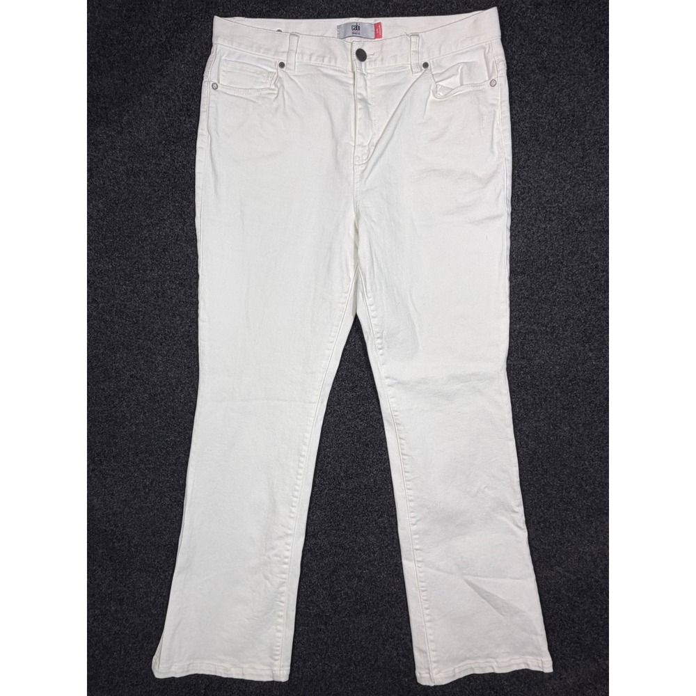 Cabi 5th Avenue Jeans Womens 10 White Bootcut Mid Rise Stretch Denim‎ 6285R